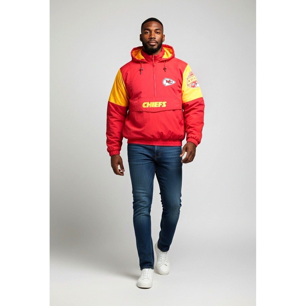 Ultra GAME NFL Kansas City Chiefs Hooded Jacket Red Yellow Men's Size M